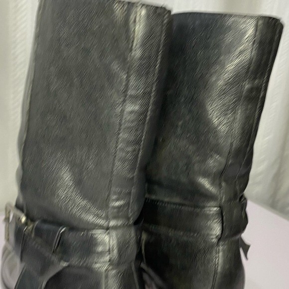 Women's Cole Haan Black Briarcliff Leather Buckle Detail Pull On Mid Boot 6.5 - Picture 9 of 11